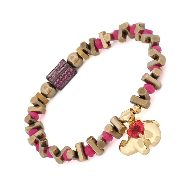 Early 21st Century Guardian Love Ruby Heart & Gold Elephant Bracelet For Sale - Image 5 of 7
