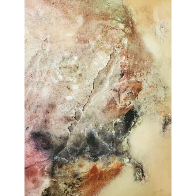 1970s 1970s Mid Century Vintage Signed Abstract Painting Pastels, Framed For Sale - Image 5 of 9