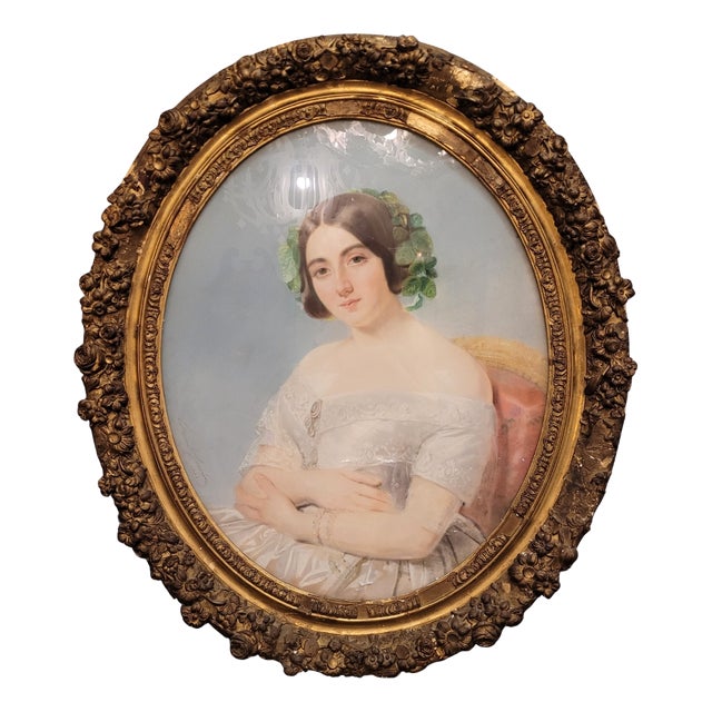 Edmond Jewrin, Portrait of a Young Nobleman, 1843, Pastel on Paper For Sale