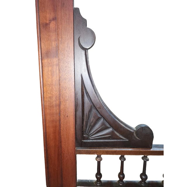 Victorian 1860s English Victorian Aesthetic Movement Walnut Mirrorback Side Cabinet For Sale - Image 3 of 8