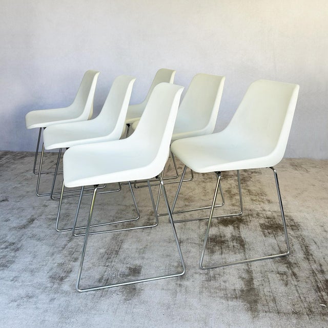 Polypropylene Chairs with Chrome Sled Bases by Robin & Lucienne Day for Hille, 1960s, Set of 6 For Sale - Image 15 of 15
