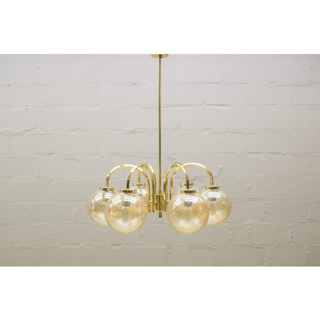 Vintage Golden Ceiling Light with 6 Spheres, 1960s For Sale - Image 4 of 10