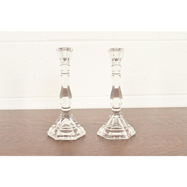 Tiffany & Co. Clear Crystal Candlesticks, Pair For Sale - Image 14 of 14