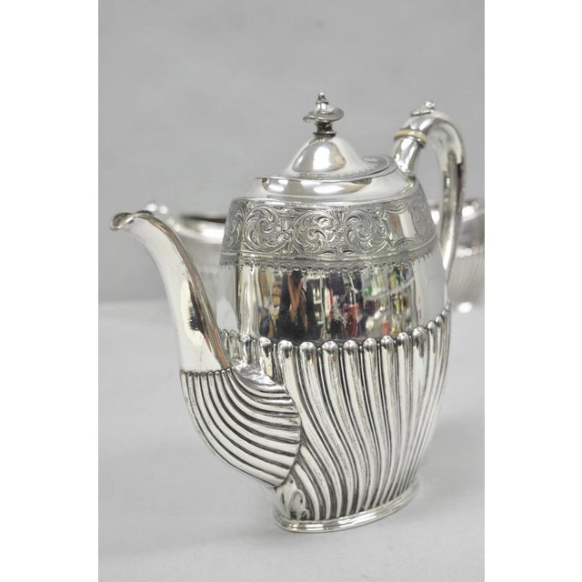 Antique James Dixon & Sons 4186 Victorian Silver Plated Tea Service Set - 4 PCS For Sale - Image 12 of 16