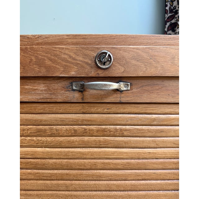 Double Tambour Door Filing Cabinet, 1950s For Sale - Image 10 of 16