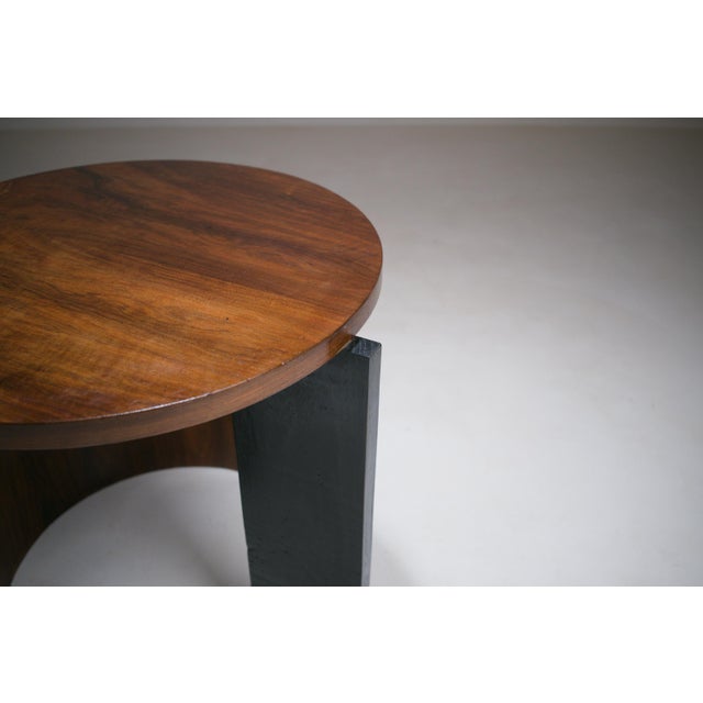 Wood Modern Walnut Veneer and Ebonised Wood Side Table, 1920s For Sale - Image 7 of 18