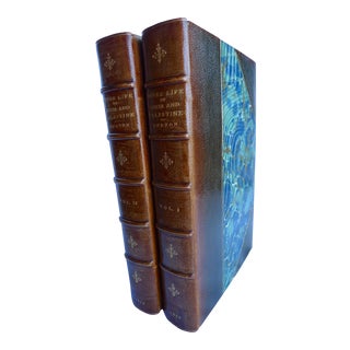 Late 19th Century Leather-Bound Volumes, Isabel Burton's the Inner Life of Syria, Palestine and the Holy Land - a Pair For Sale