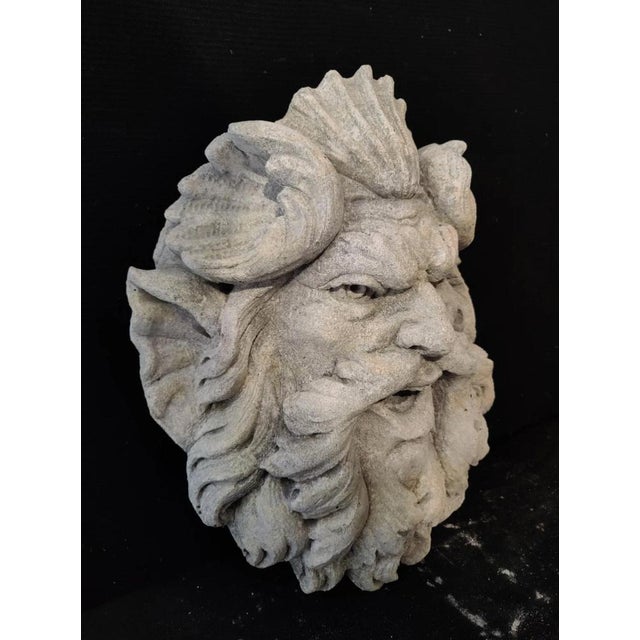 Baroque Satyr's Face in Vicenza Stone, Venice, 20th Century For Sale - Image 3 of 9