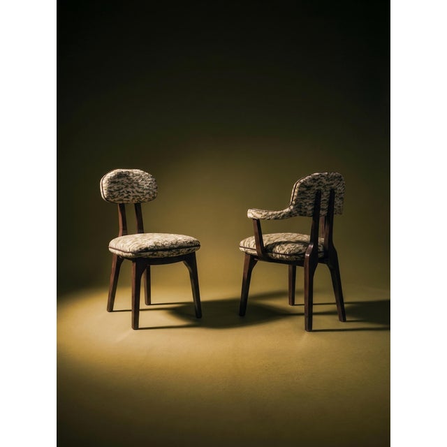Not Yet Made - Made To Order Silhouette Dining Chair in Embroidered Fabric from Insidherland For Sale - Image 5 of 11