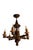 French rustic-style six-light beech and copper chandelier. Its design features a miniature well at the top of the fixture....