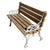 1900-1909 Restored Victorian Cast Iron & Wooden Lath Garden Bench W/ Vine Leaf Detail Pair For Sale - Image 4 of 6