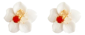 Lilly Studs, Orange, Pierced