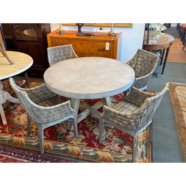 Contemporary Terra Bordeaux Outdoor Dining Table Set, Outdoor For Sale - Image 3 of 12