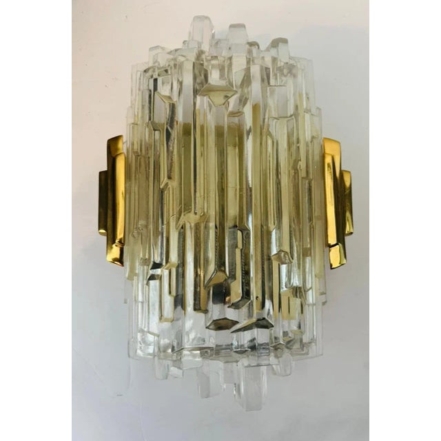 Metal 1970s Hillebrand Ice Crystal Wall Lamps - A Pair For Sale - Image 7 of 11