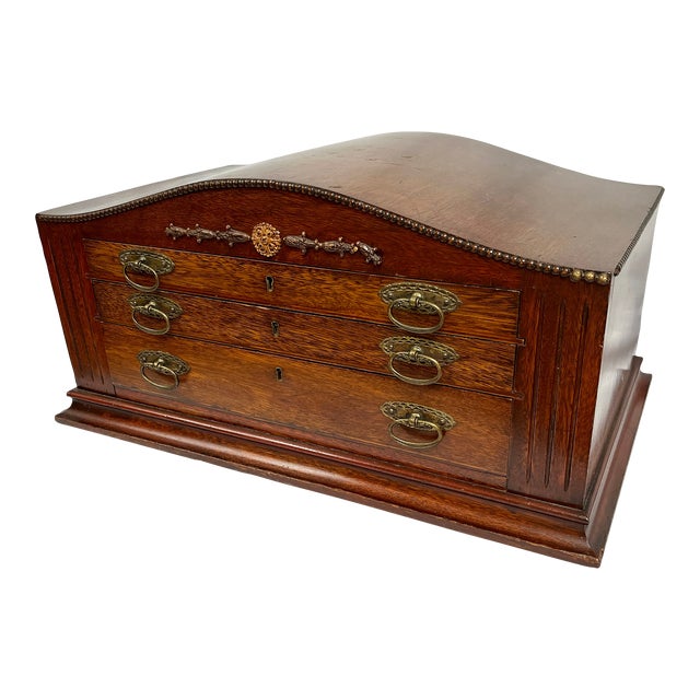 Early 20th Century Antique English Silverware/Flatware Cabinet For Sale