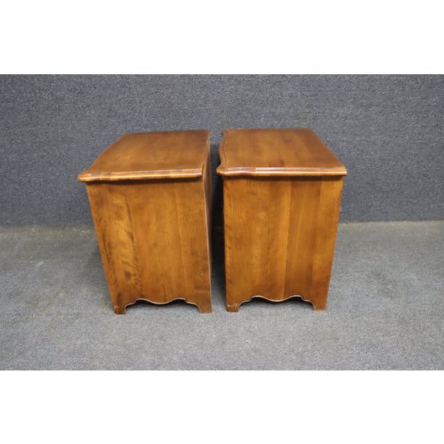 Ethan Allen His and Hers Birchwood Nightstands, Pair For Sale - Image 14 of 17