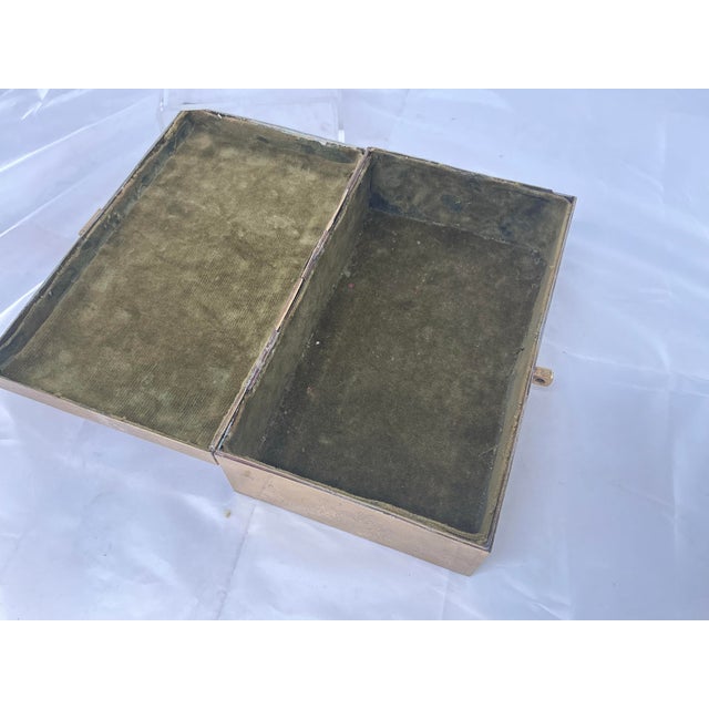Antique Chinese Brass Dragon Engraved Jewelry or Document Box For Sale - Image 10 of 12