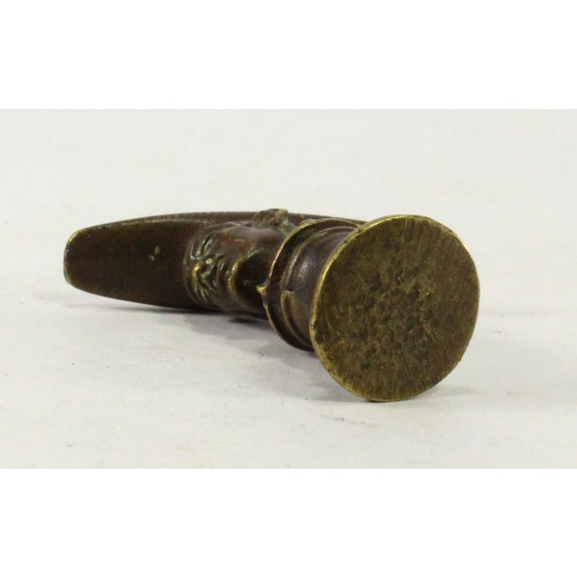 18th / 19th C. Apothecary Bronze Masher Pestle, Figural With Man in Bicorn Hat For Sale - Image 15 of 16