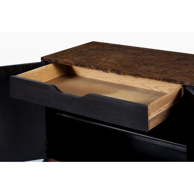 Vintage Asian-Style Burl Wood and Brass Cabinets by Mastercraft, a Pair For Sale - Image 11 of 13