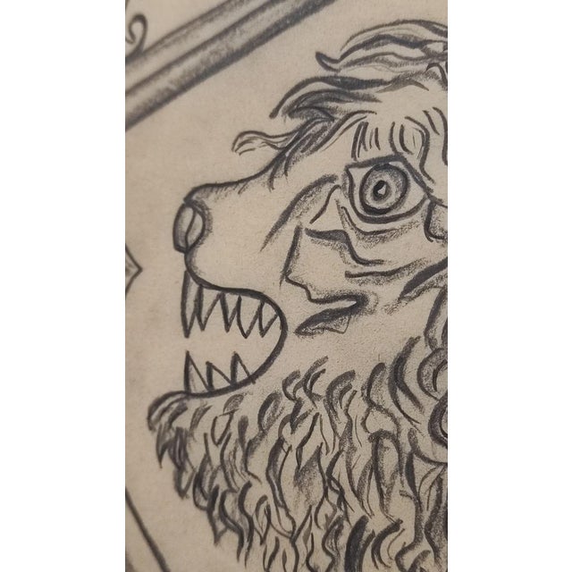 Enrico Baj, Untitled, 1986, Pencil Drawing on Cardboard, Framed For Sale - Image 9 of 16