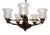 Antique French Brass and Glass Chandelier from Unbekannt, 1920s For Sale