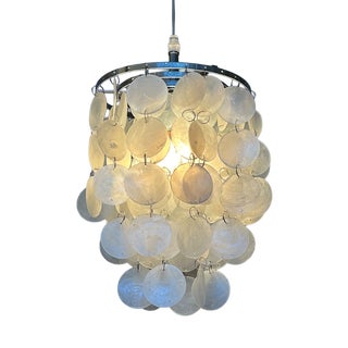 Vintage Capiz Pendant Lamp in Chrome, 2019 For Sale