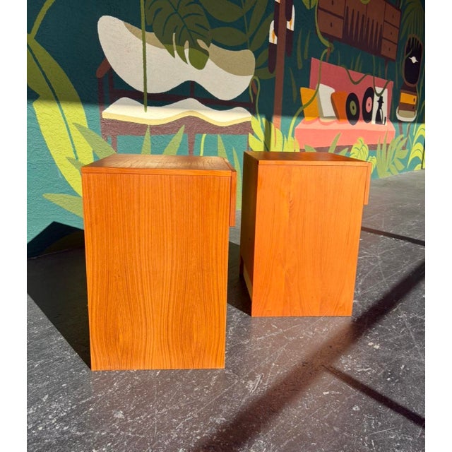 Danish Teak Nightstand Pair For Sale - Image 4 of 7