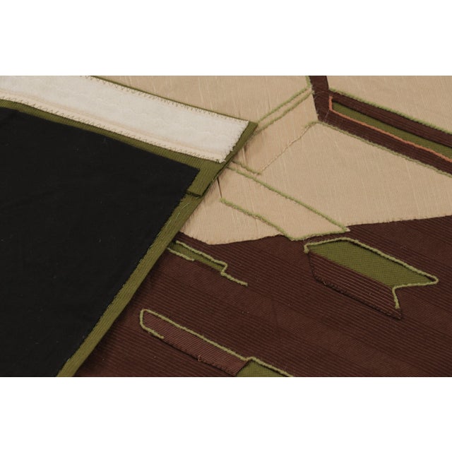 Rug & Kilim’s Contemporary Tapestry With Geometric Patchwork in Black & Beige For Sale - Image 10 of 10