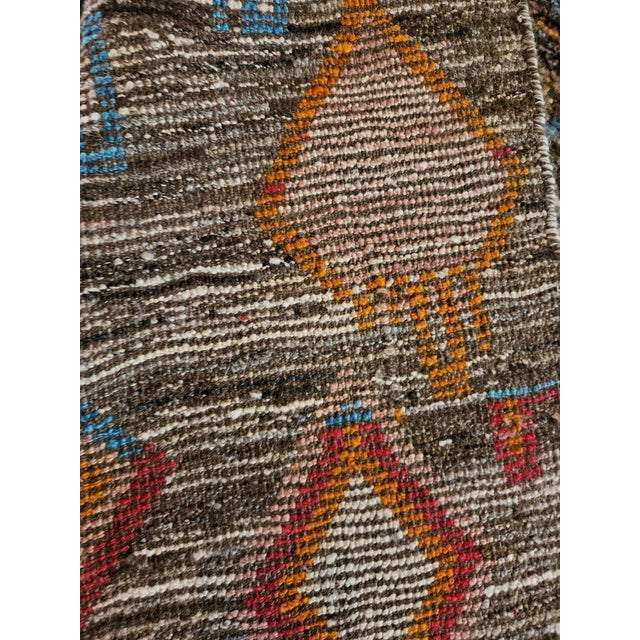 Orange Afghan Tribal Rug with Multicolored Geometric Patterns, 2010s For Sale - Image 8 of 10