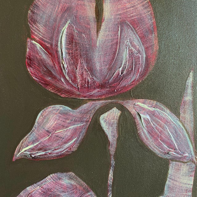 Original Framed Acrylic Botanical Painting, Organic Boho Art Floral Wall Art by Tatiana Duperault For Sale - Image 4 of 4