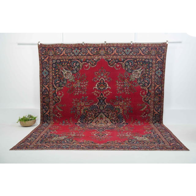 Vintage Persian Hand-Knotted area rug is a semi-antique vintage area rug. The '70s Eastern region of Persia's unique rug...