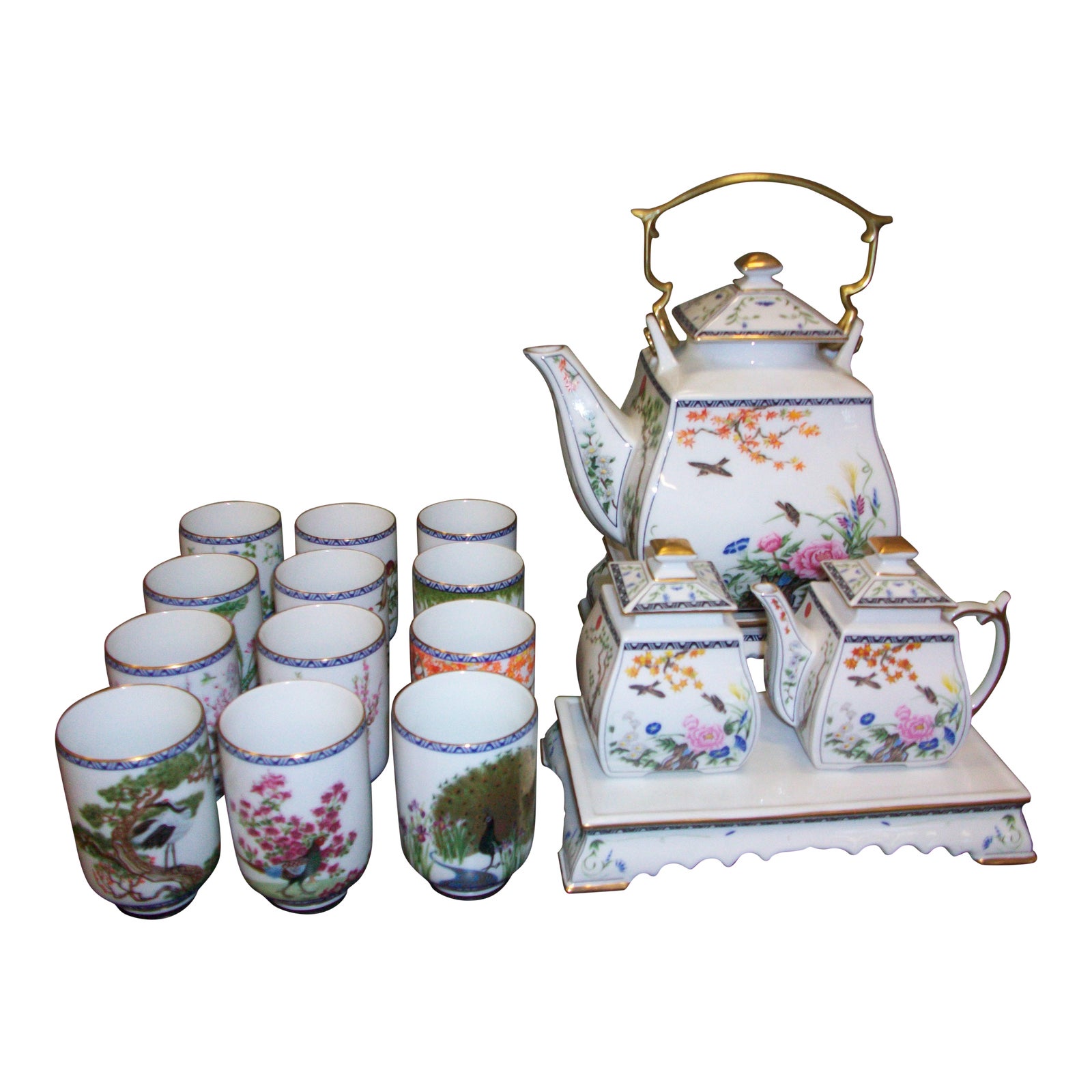 Franklin Mint Japanese Style Porcelain Tea Set Chairish