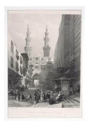 Gate Of The Metwáleys - Cairo - Original Etching by E. Challis - 1860s 1860s