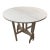 Vintage Whitewashed Drop-Leaf Round Accent Table in the Swedish Country Style For Sale