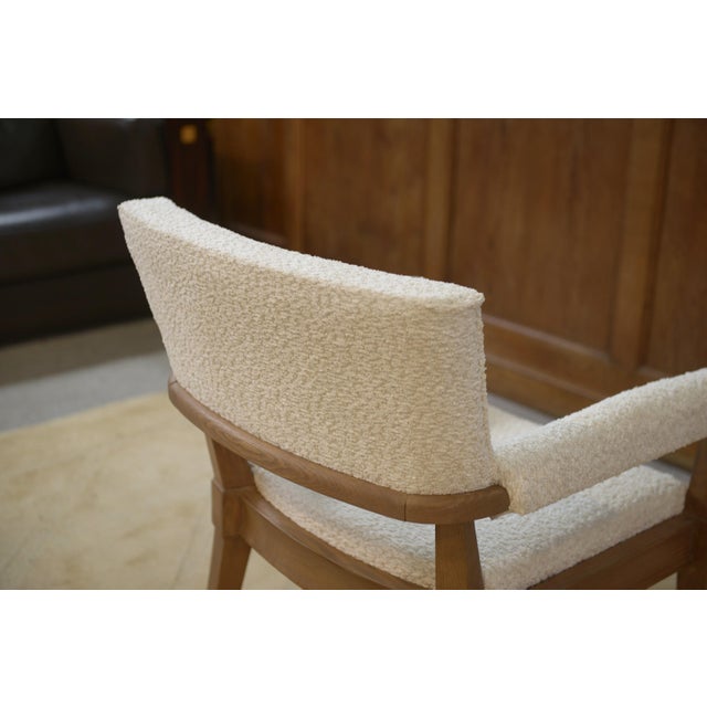 Vintage Art Deco Lounge Chair in Ash and Ecru Boucle Fabric by Pierre Gouffé, 1940s For Sale - Image 13 of 14