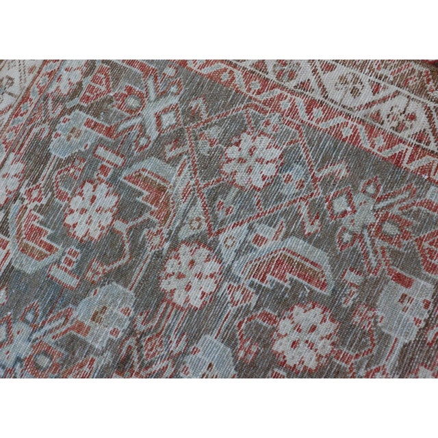 Antique Persian Malayer With Sub-Geometric Floral Design in Reds & Earthy Tones 3'5 X 9'2 For Sale - Image 12 of 12