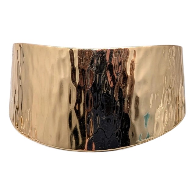 Vintage C1976 Signed Napier Goldtone Wavy Cuff Bracelet For Sale