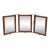 Vintage Oak Triple Wall Mount Vanity Mirror For Sale
