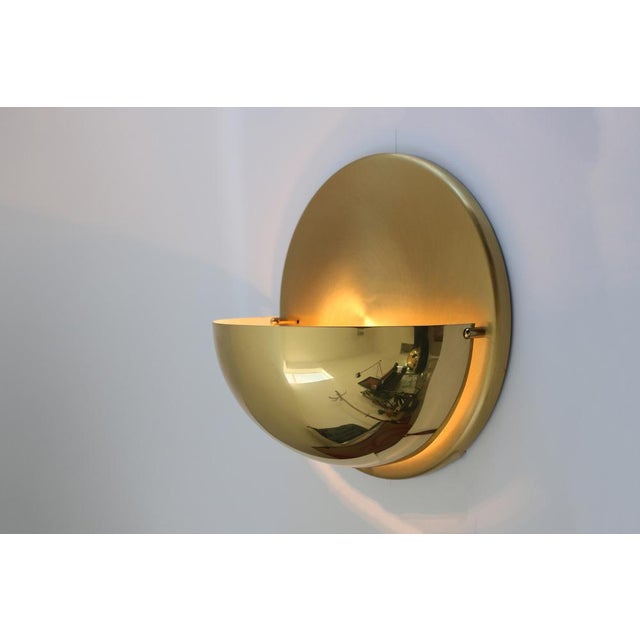 Mid-Century Modern Minimalist Brass Wall Lamps, 1960s, Set of 2 For Sale - Image 6 of 7