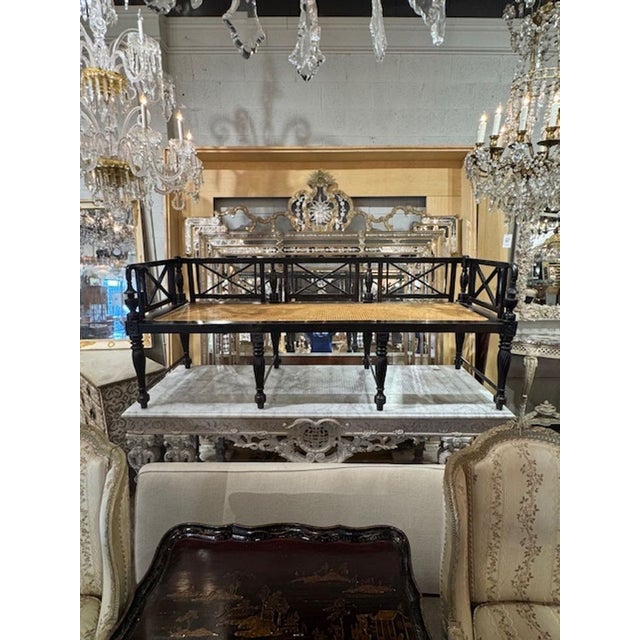 Early 20th Century Continental Style Carved and Ebonized Settee For Sale - Image 10 of 11