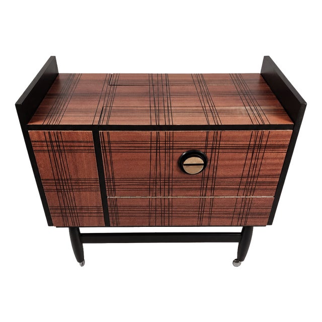 Vintage Bar Cabinet in Beech, 1970s For Sale