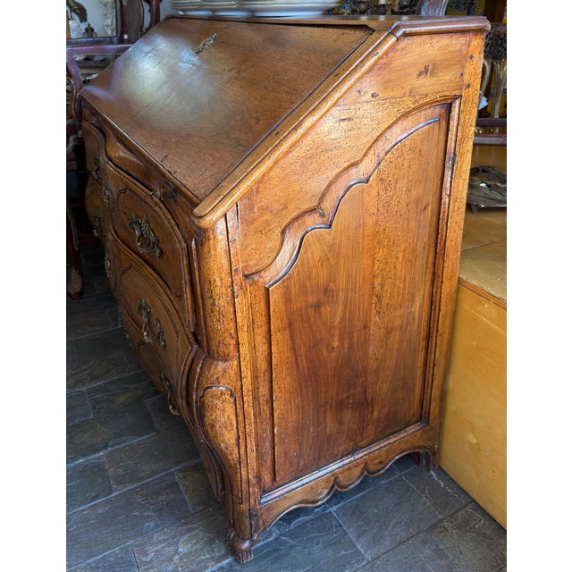 Brown Antique 18th C French Country Fruitwood Secretary Desk For Sale - Image 8 of 8
