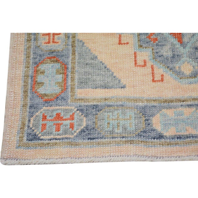 Turkish Oushak Knotted Wool Rug, 3'1''x9'4'' For Sale - Image 4 of 4