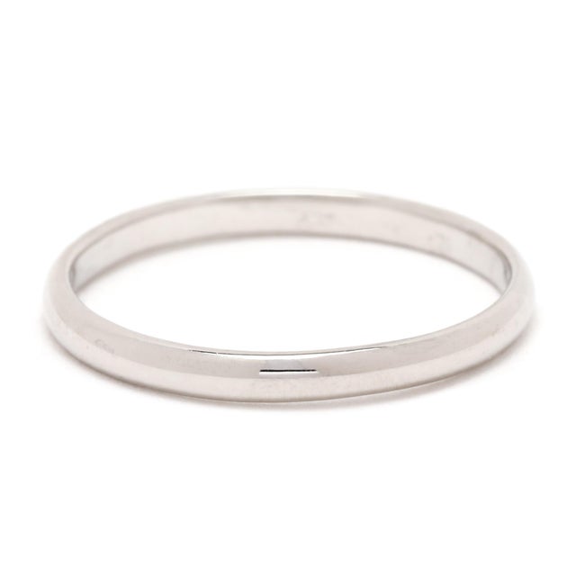 Thin Plain Band Ring, Platinum, Ring Size 6.5, Stackable For Sale - Image 4 of 7