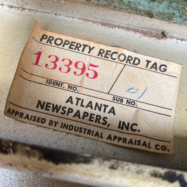 1950s Vintage Newspaper Green Industrial Metal Chair For Sale In Atlanta - Image 6 of 7