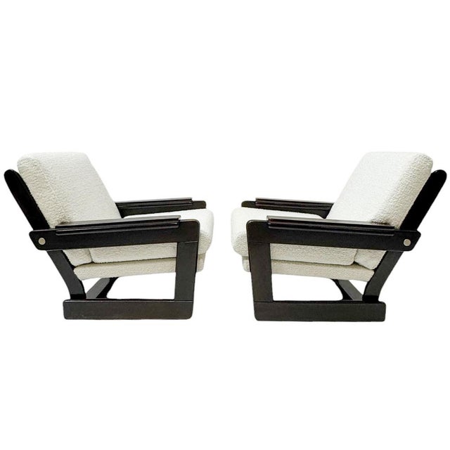 1970s Mid-Century Modern Lounge Chairs in Bouclé Upholstery from Wenge, 1970s, Set of 2 For Sale - Image 5 of 12