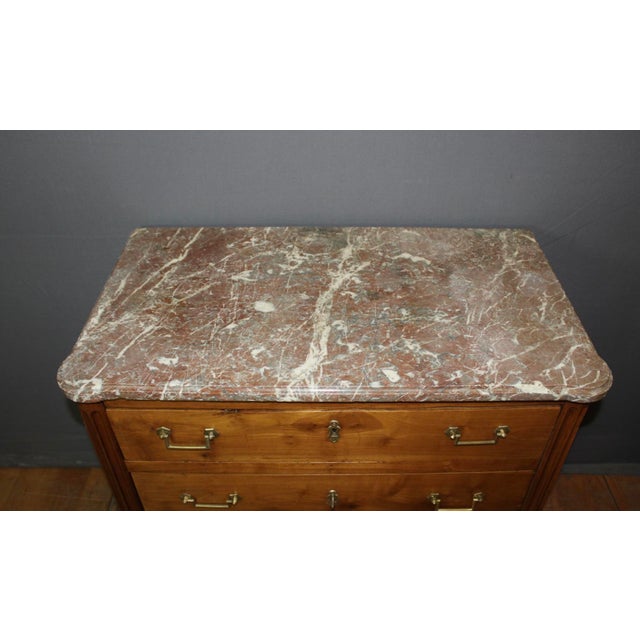 Small Louis XVI Style Chest of Drawers in Cherry Wood, 1700s For Sale - Image 9 of 16