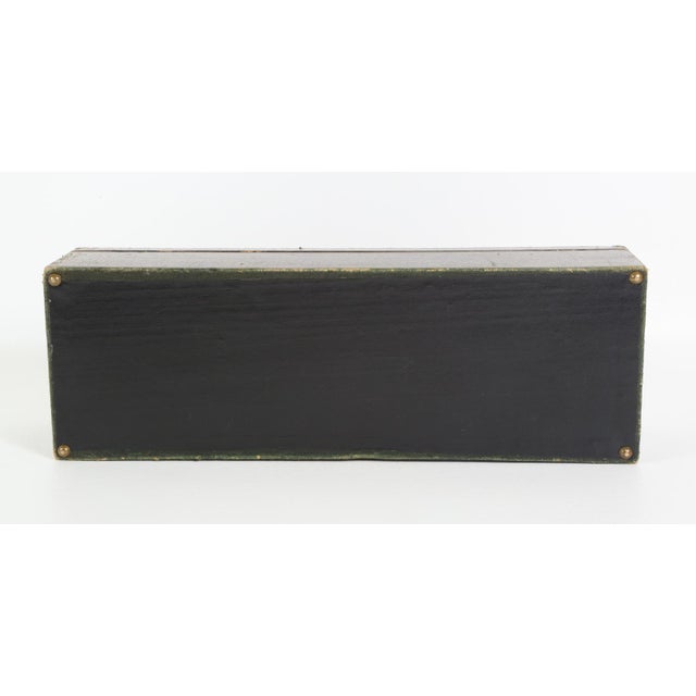 Olive Late 19h Century French Leather Glove Box For Sale - Image 8 of 10