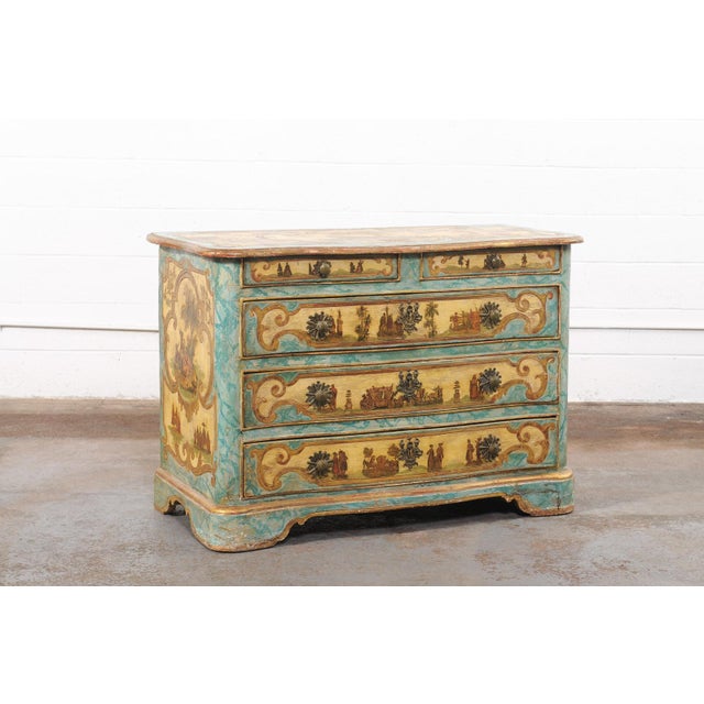 Italian 18th C Italian Lacca Povera Chest From Italy For Sale - Image 3 of 13