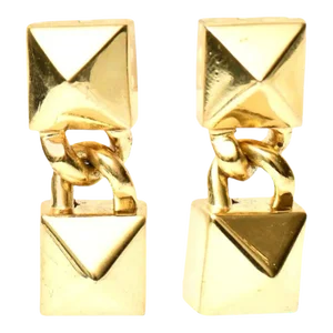 Signed Fallon Sculptural Pierced Earrings 90's PairOf